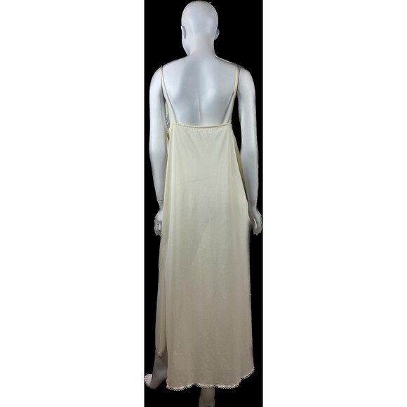 VTG Empire Waist Nightgown Maxi Slip Lingerie Lace Trim Sheer Romantic Boho - Picture 8 of 11
